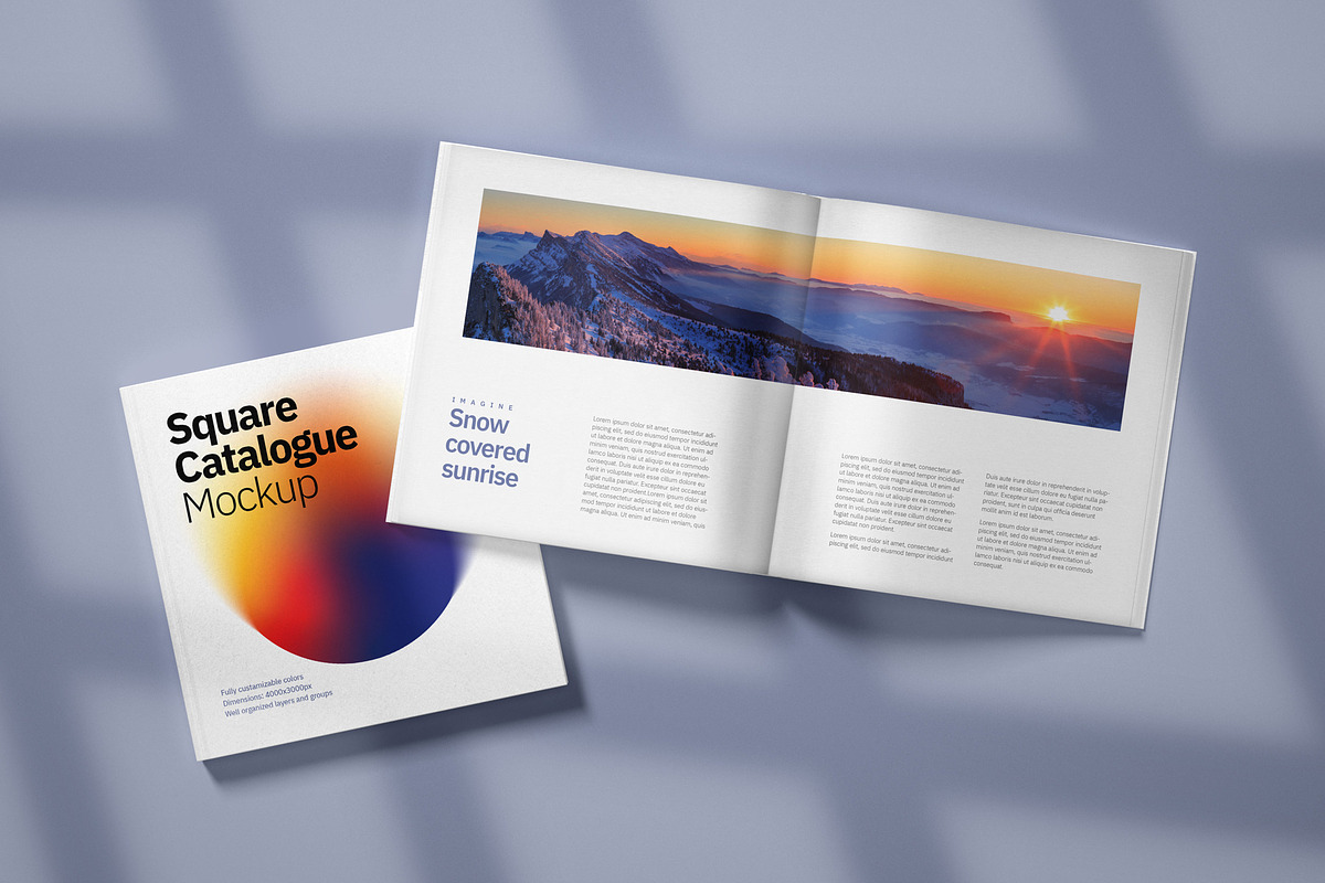 Square Catalogue, Magazine Mockup, a Print Template by Deeplab (Photo 8 of 17)