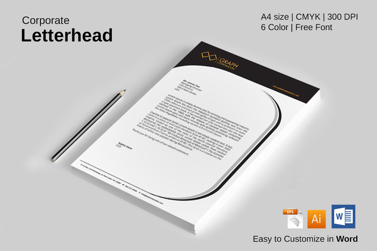 Letterhead, a Stationery Template by asimalikhan555 (Photo 2 of 10)