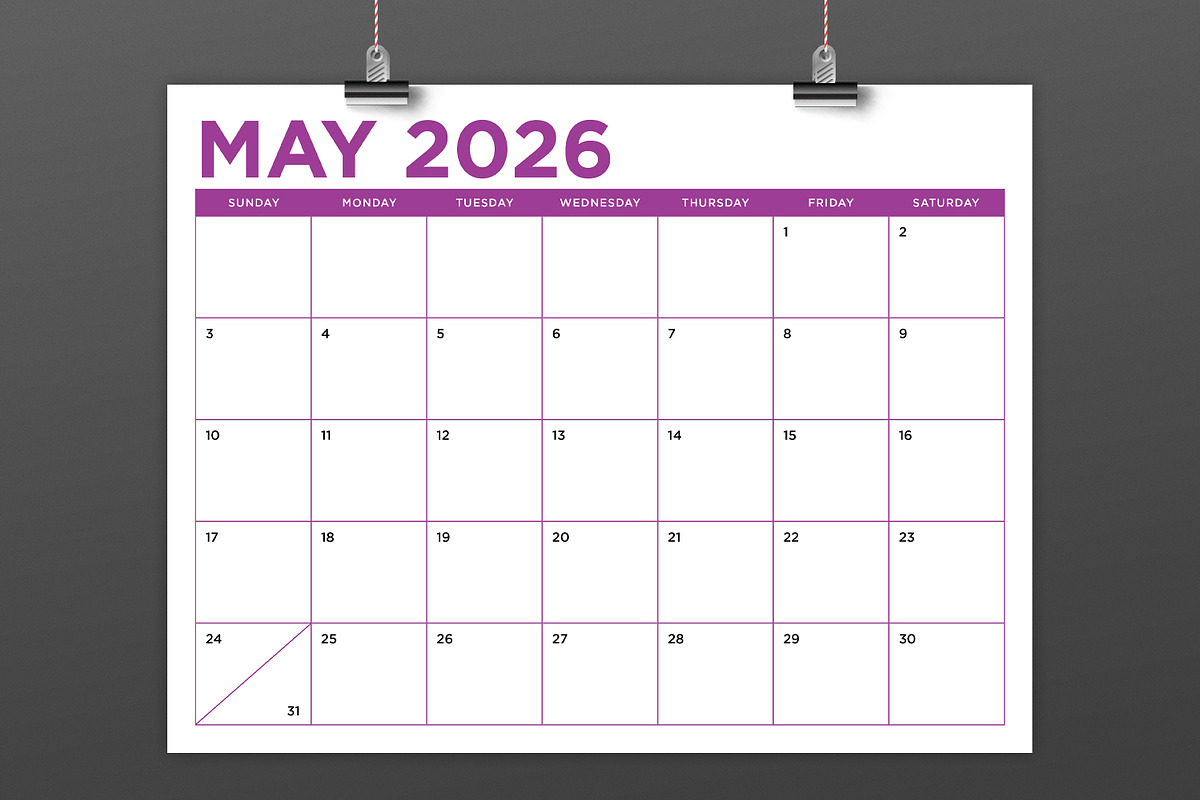 2026 Bold COLOR 8.5x11 Inch Calendar, a Stationery Template by Running With Foxes (Photo 4 of 6)