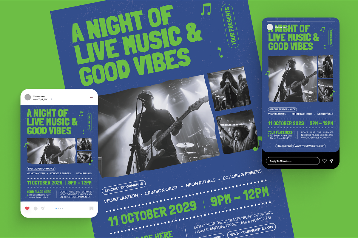 Music Event Flyer Set, a Flyer Template by Annora Studio (Photo 4 of 6)