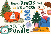 Festive winter holidays bundle, a Seasonal Illustration by Luamor (Thumbnail 1 of 9)