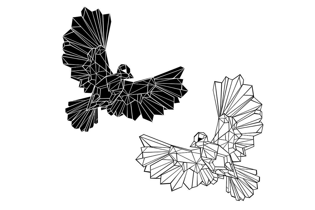 Polygonal doves, an Animal Illustration by blackmoon9 (Photo 1 of 3)