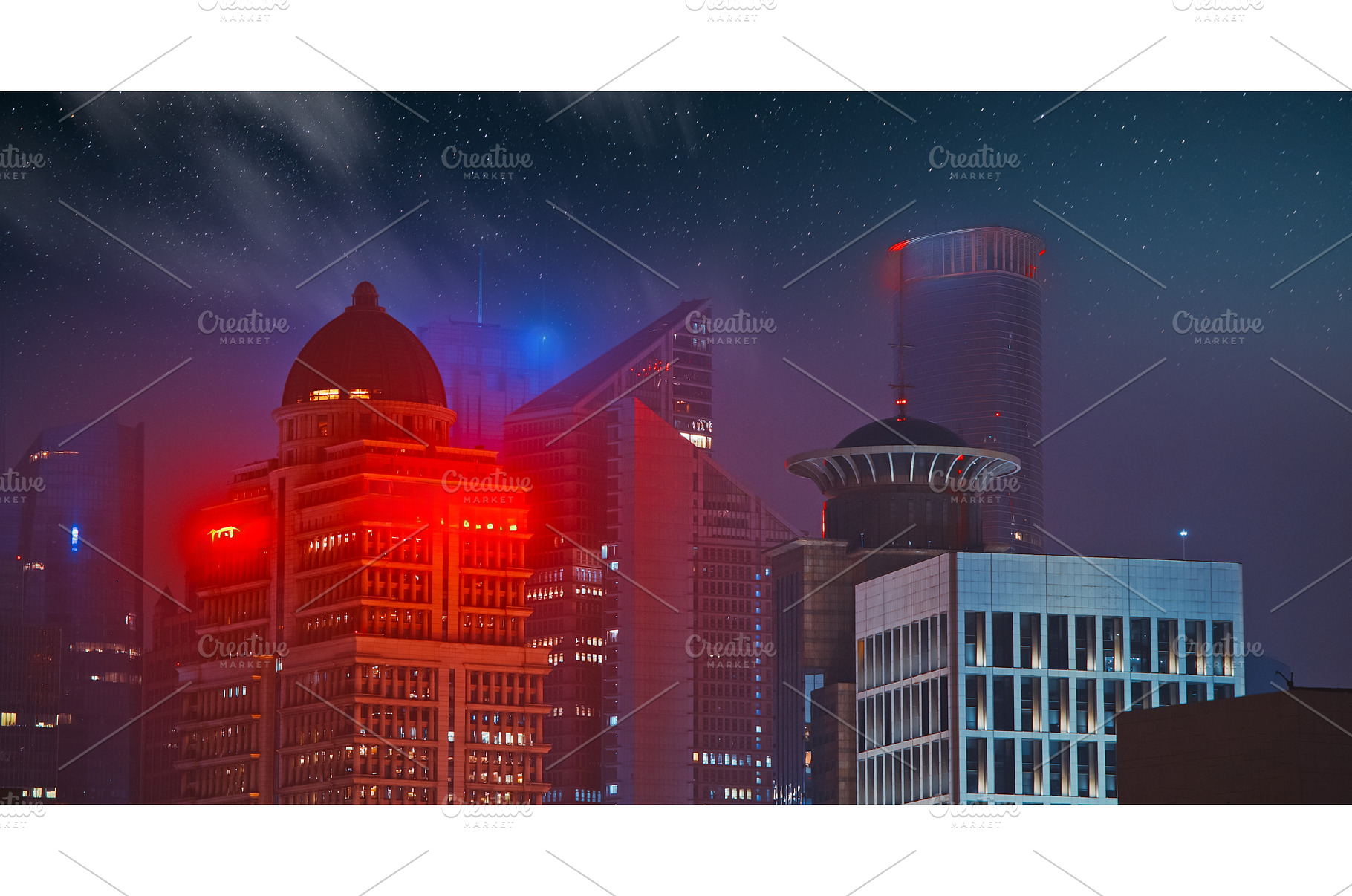 Shanghai's Night Skyline Featuring, an Architecture Photo by Our Amazing World