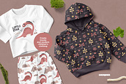 Cute Dinosaur Girl Clipart, Patterns, an Animal Illustration by Ejevyaka (Thumbnail 7 of 9)
