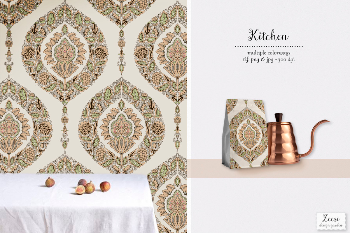 Mahika Damask Pattern & Motifs, a Pattern Graphic by Zeesi Design Garden (Photo 7 of 11)