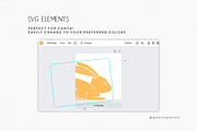 Linocut bunny rabbit vector clip art, a Graphic by Palette Pursuit (Thumbnail 6 of 7)