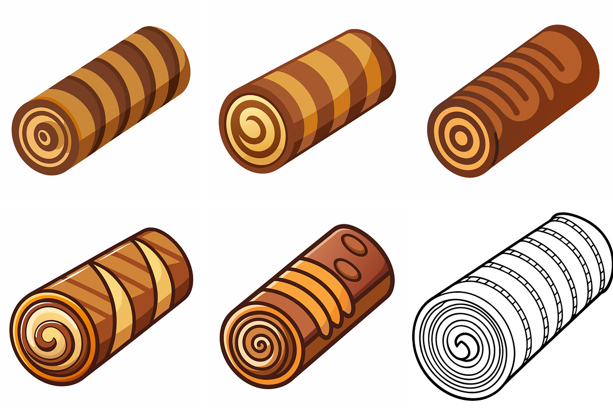 Assorted Delicious Swiss Rolls Cakes, an Object Graphic by Billah Hub