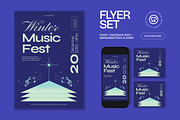 Navy Winter Music Fest Flyer Set, a Flyer Template by graphicook (Thumbnail 2 of 6)