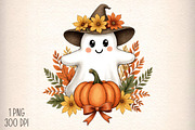 Vintage Floral Ghost Png, Halloween, an Illustration by Daily.Designs (Thumbnail 1 of 5)