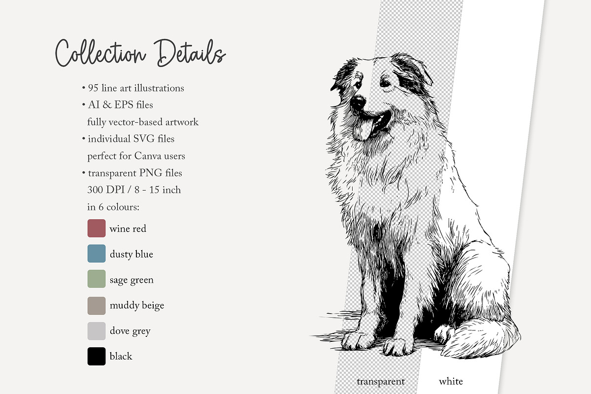 95 line art Dogs clip art, an Animal Illustration by Poppy Lane Studio (Photo 9 of 11)