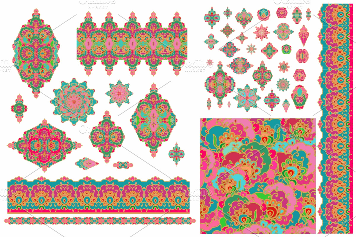 Set of decorative elements