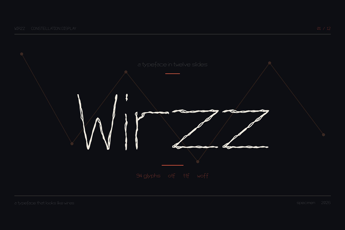 Wirzz — Constellation Display Typefa, a Handwritten Font by Lettra Studio (Photo 1 of 14)