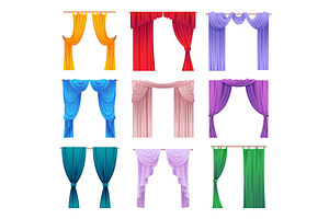 Curtains. Decor for living rooms, an Object Illustration by Onyx