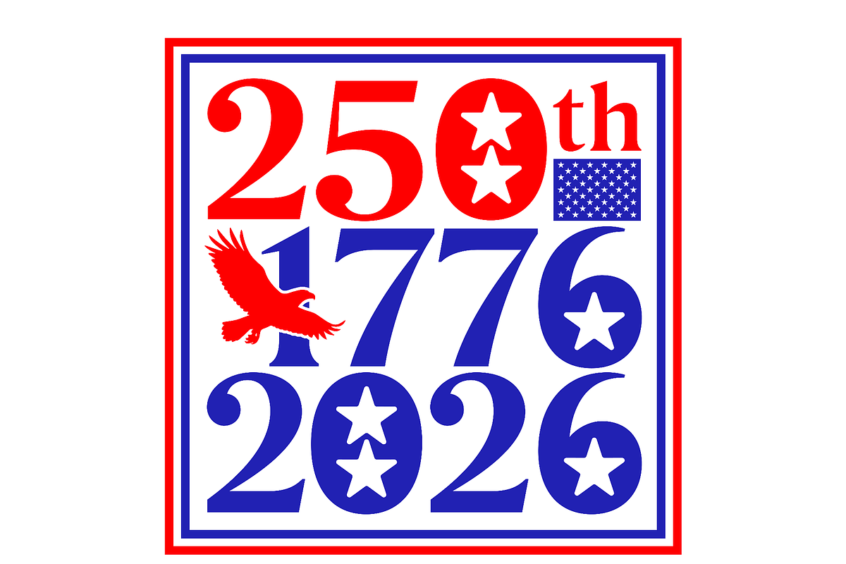 US badge 250th USA 1776-2026, an Education Illustration by frizio