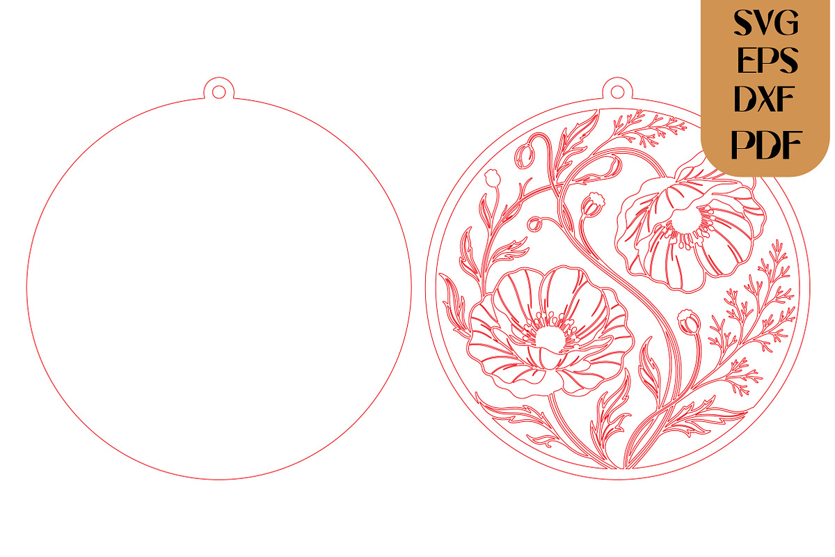 Floral Round Wall Art SVG, an Object Graphic by DreamCafeArt (Photo 3 of 3)