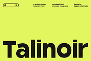 Talinoir - Bold Modern Sans Font, a Sans Serif Font by RagamKata (Thumbnail 1 of 10)
