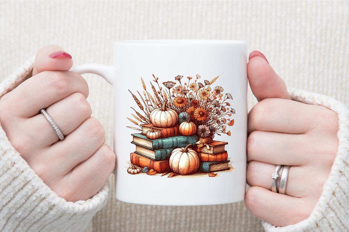 Autumn Books Sublimation Clipart Bun, an Illustration by Sublimation Artist (Photo 5 of 6)