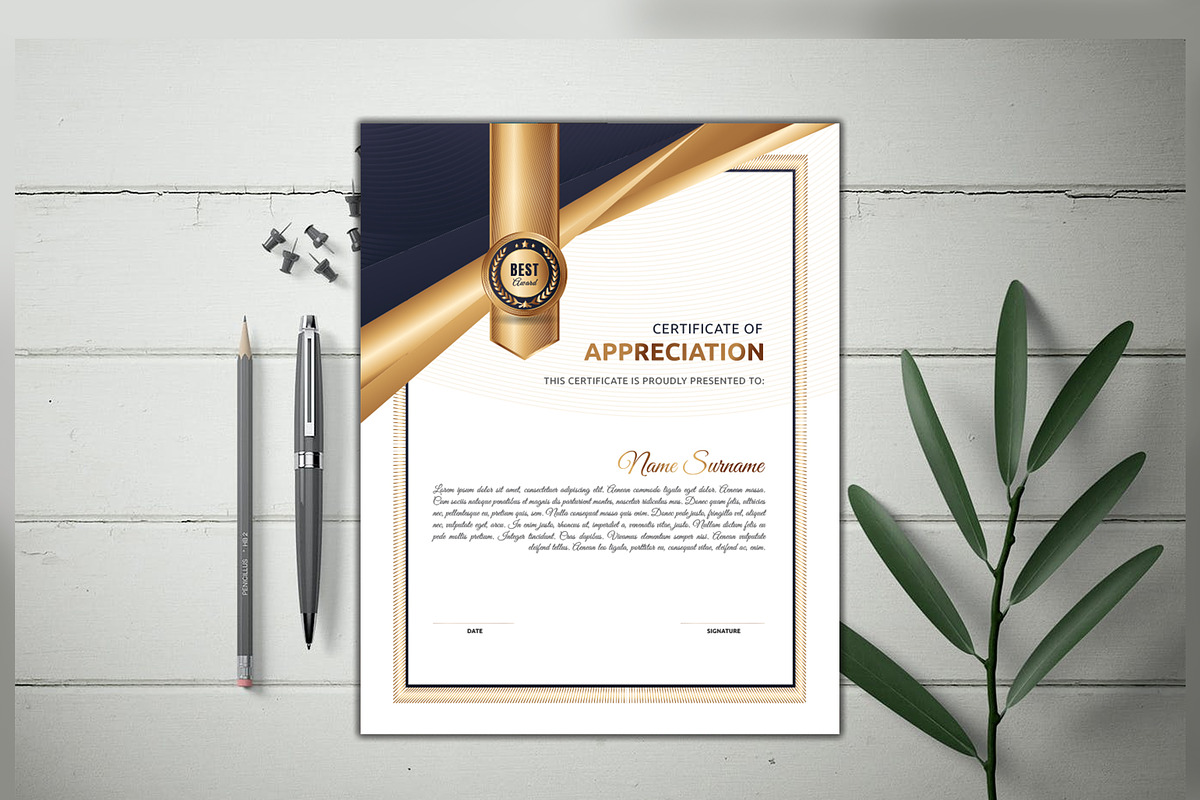 Creative Certificate Design Template, a Stationery Template by MRI STUDIO