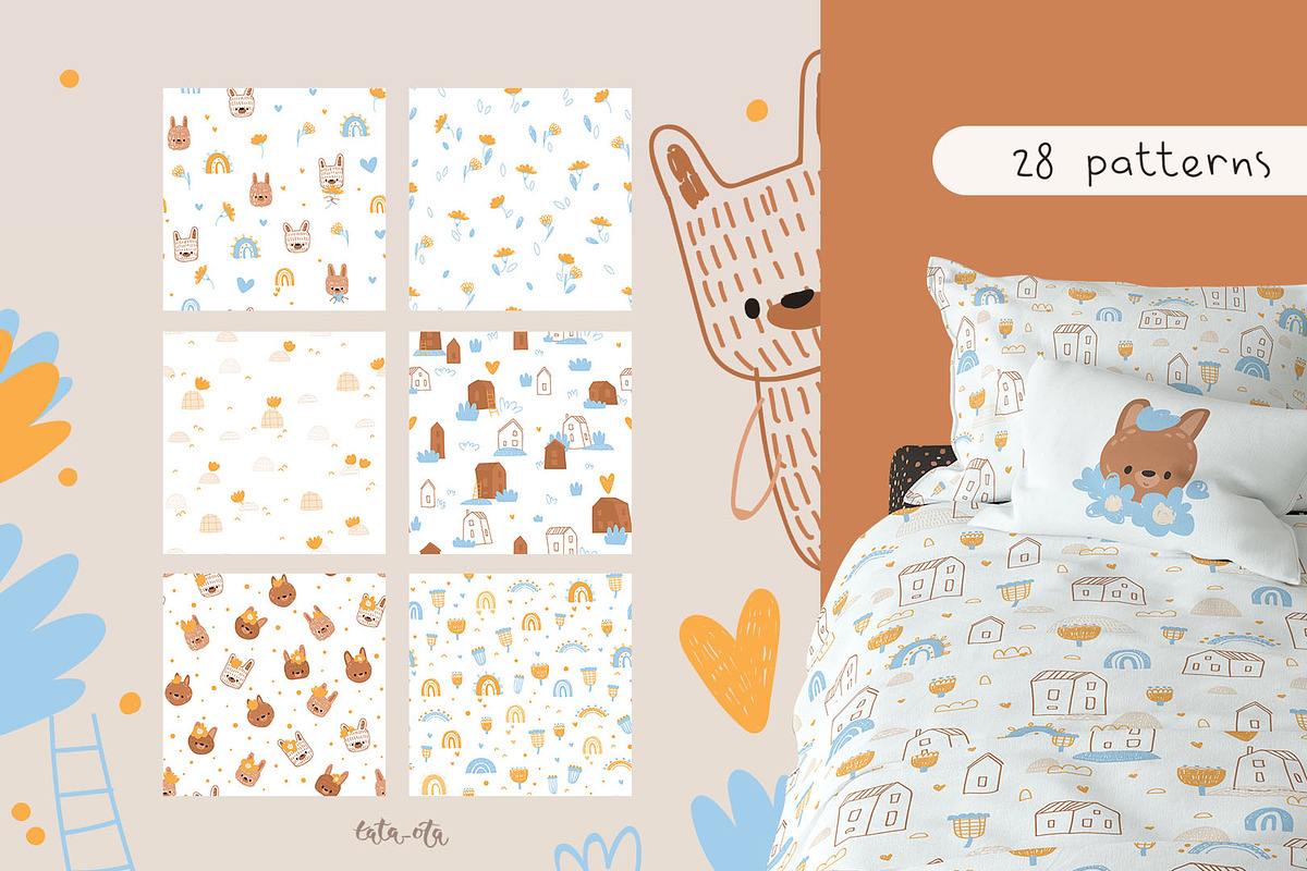 Little city. Cute bunny, an Animal Illustration by tata_ota (Photo 9 of 12)