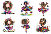 Quirky daisy girl Clip Art, an Illustration by CreationArt (Thumbnail 4 of 5)