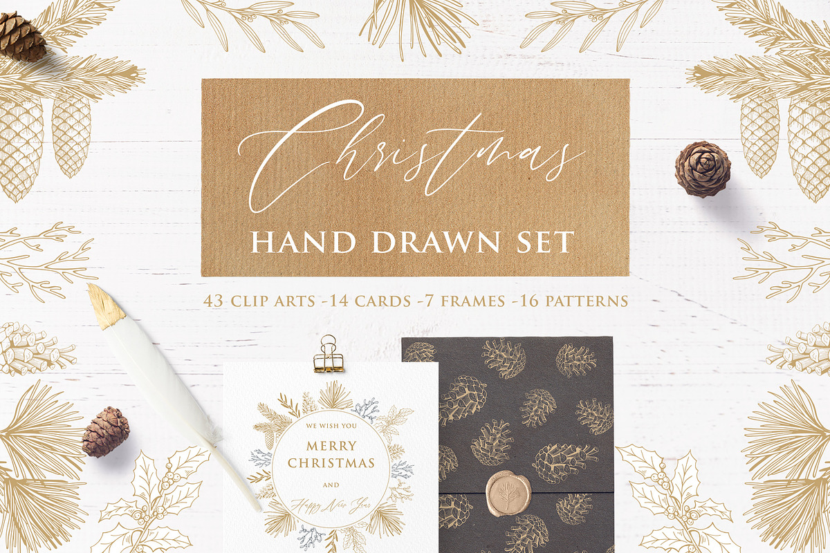 Christmas hand drawn set, a Decorative Illustration by Ekaterina (Photo 1 of 16)
