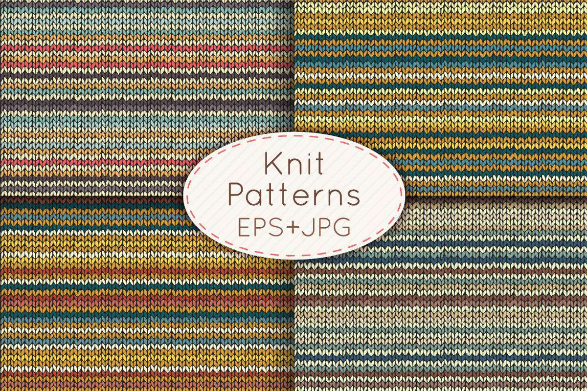 Knit seamless patterns set, a Pattern Graphic by IreneArt illustrations (Photo 1 of 3)