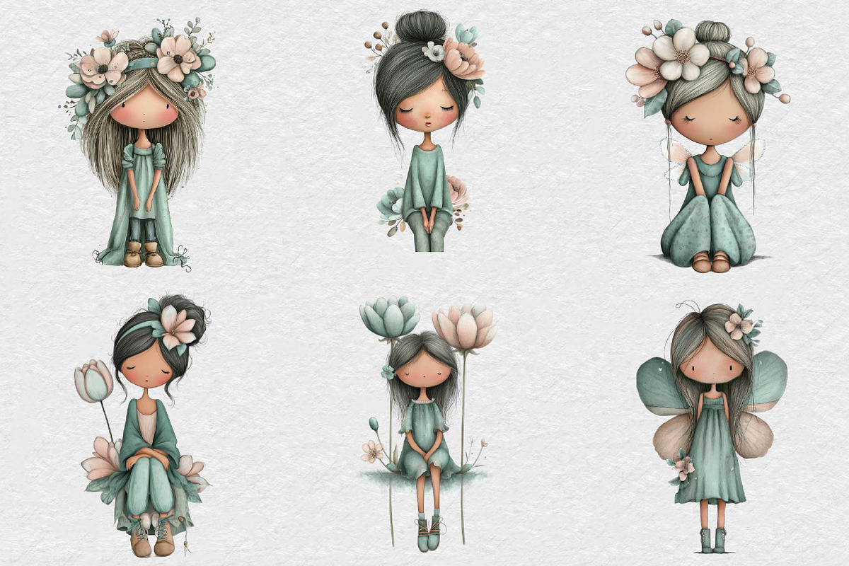 Whimsical Spring Fairy Clipart, an Illustration by DreamCafeArt (Photo 4 of 6)