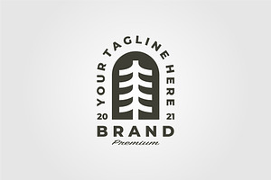 Vintage Pines Emblem Logo Vector