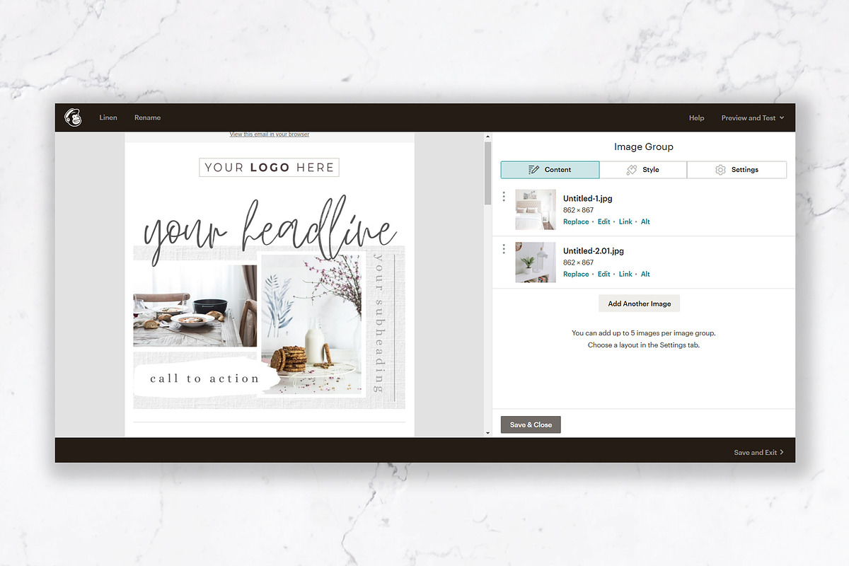 Canva & Mailchimp Template | Linen, an Email Template by Thirty One Palms Studio (Photo 6 of 7)