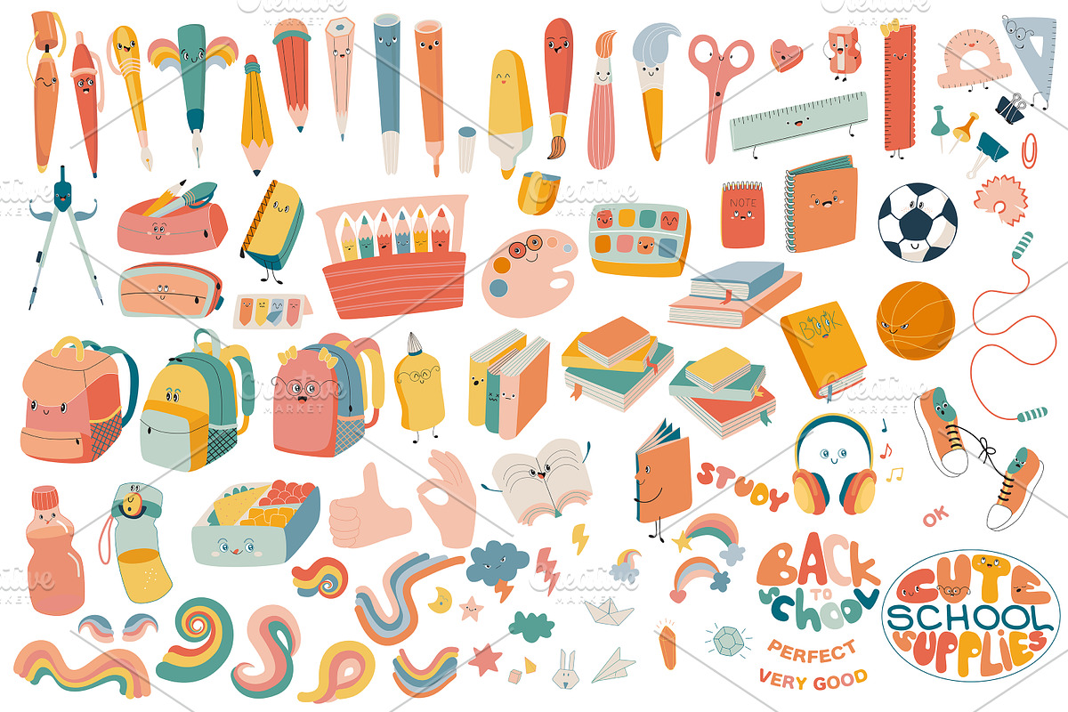 Cute School Supplies, an Education Illustration by YuNa (Photo 4 of 14)