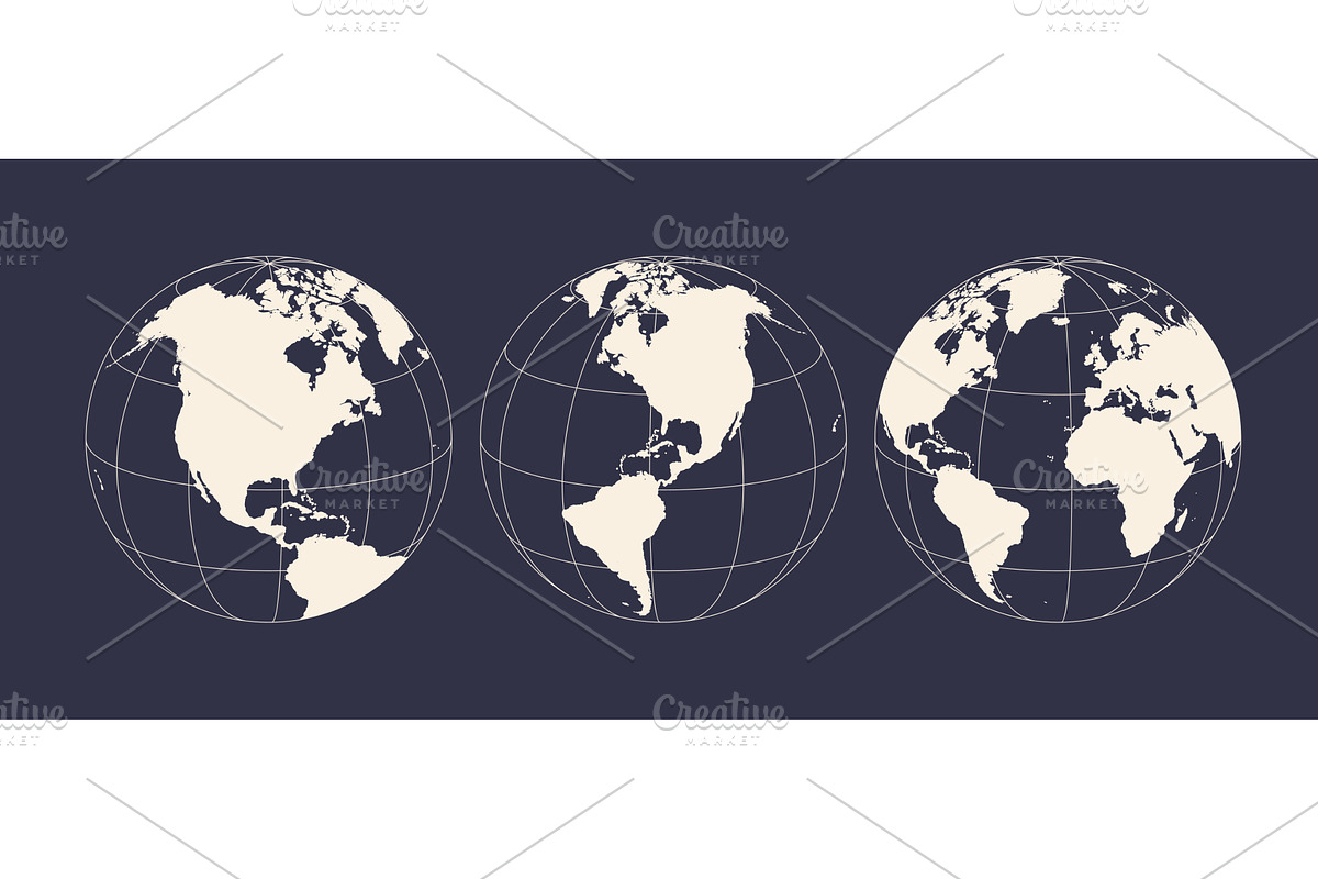 Globe, map, North South America, an Illustration by Foxys Graphic