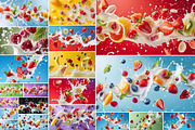 102 Fruits & berries milk splashes, a Food & Drink Photo by Handmadefont (Thumbnail 3 of 16)