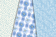 Blue Floral Pattern Set, a Pattern Graphic by Libby Wishes (Thumbnail 2 of 5)