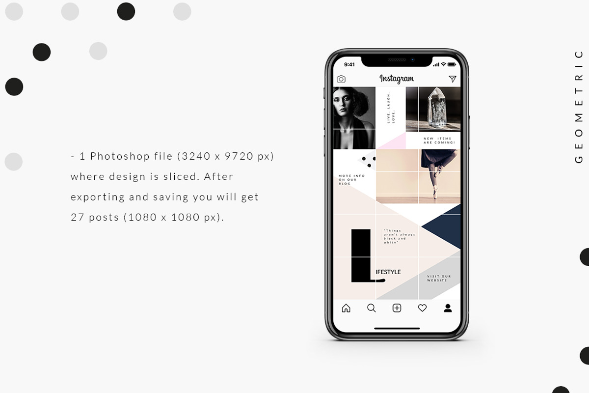 Instagram PUZZLE template -Geometric, a Social Media Template by CreativeFolks (Photo 4 of 6)