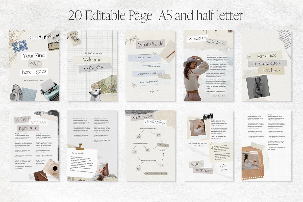 Zine Editable Canva Template, a Magazine Template by Tabitha Emma (Photo 2 of 7)