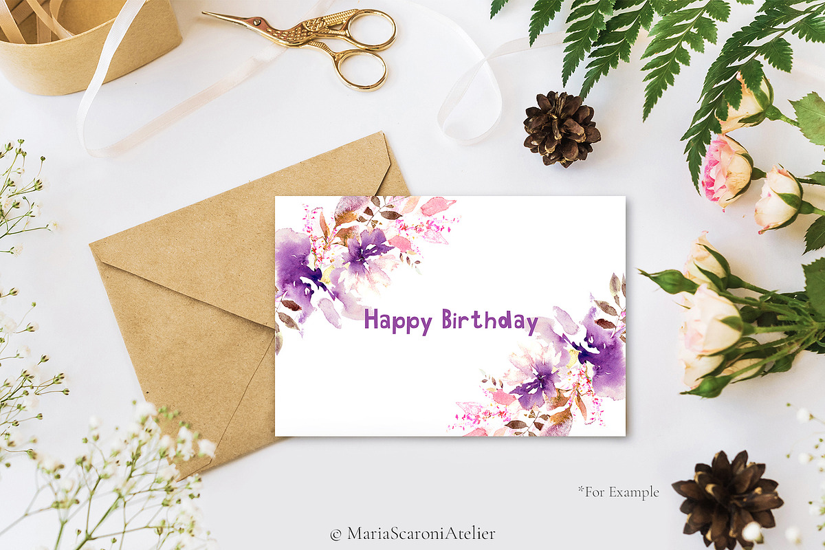 Adorabile Floral Watercolor Bouquet, an Illustration by MariaScaroniAtelier (Photo 2 of 3)