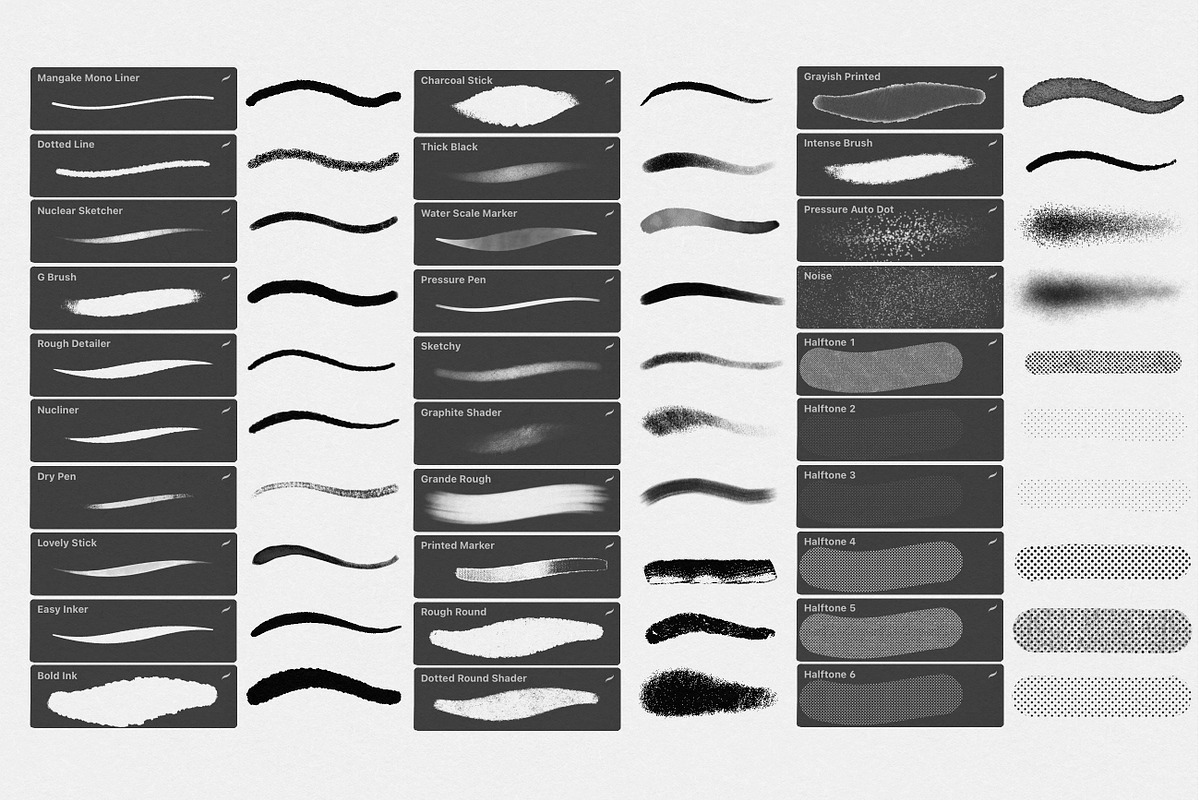 Manga Box, 30 Procreate Brushes, a Brush Add-On by Nuclear Brushes (Photo 6 of 6)