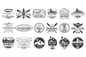 Kayak And Canoe Emblems