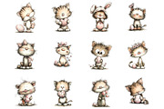 Whimsical Easter Cats Clipart, an Illustration by Designking (Thumbnail 2 of 5)