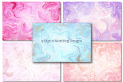 Marble Suminagashi Digital Textures, a Texture Graphic by RabbitAndPencil (Thumbnail 2 of 10)