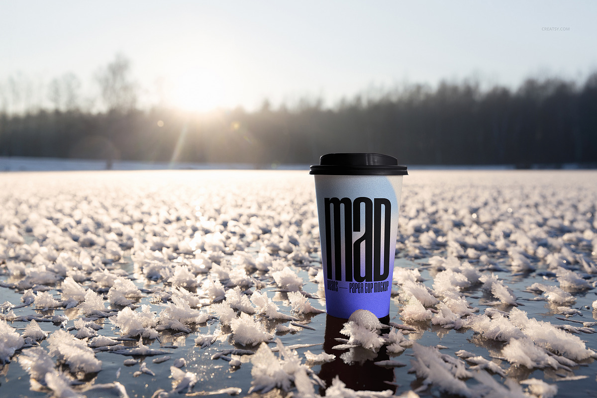 Winter Paper Cup Mockup Set v.1, a Cups & Container Mockup by creatsy5 (Photo 5 of 11)