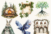 Watercolor Thorn wood Clipart Bundle, a Decorative Illustration by BusyDaydesign (Thumbnail 4 of 9)