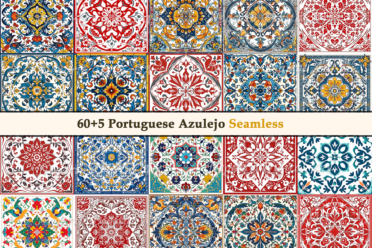 Portuguese Azulejo Pattern Tile V3, a Pattern Graphic by Negarin Digital Art (Photo 4 of 8)