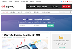 Improve Pro - Blog & Coupon Theme