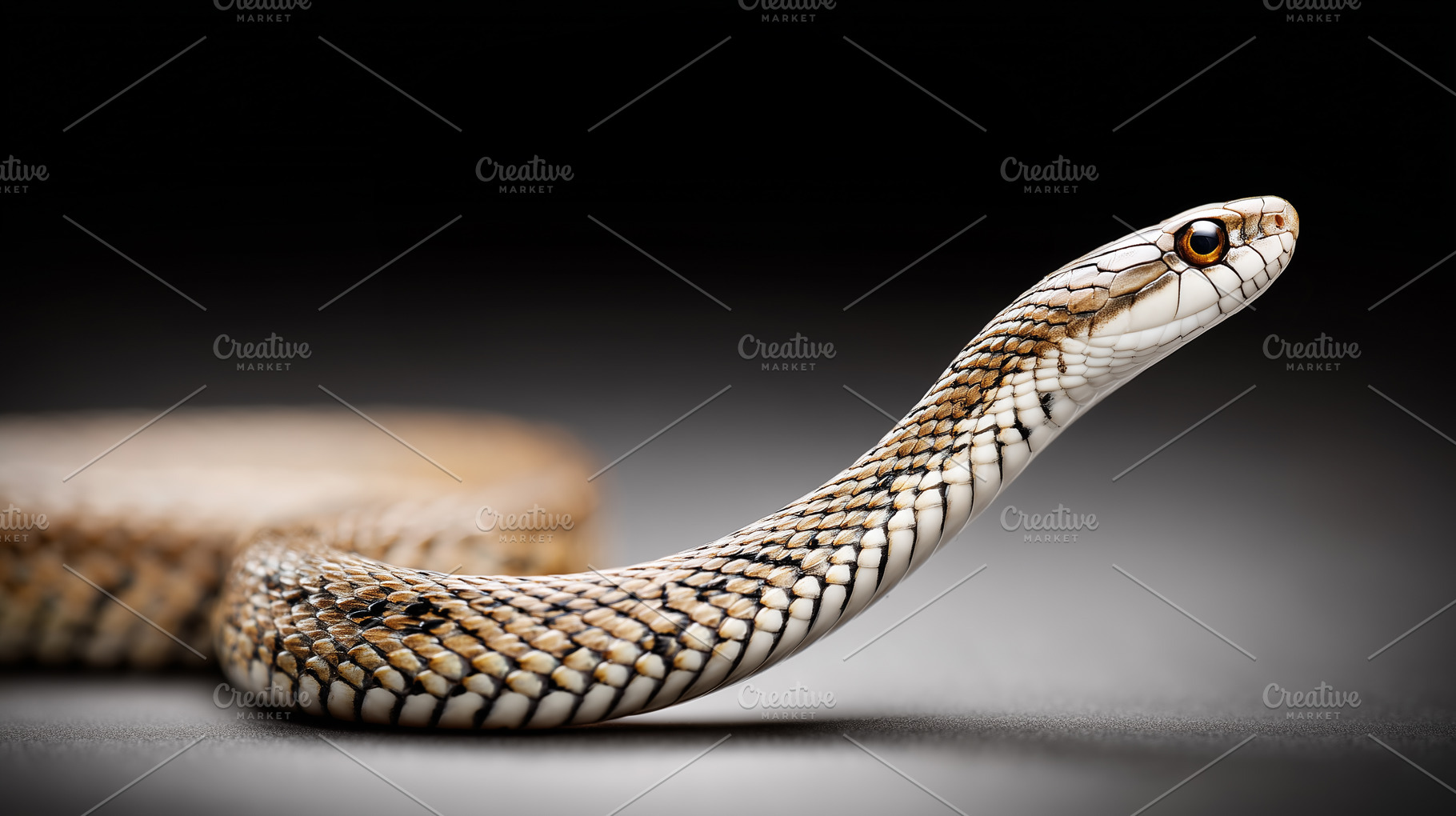 Snake with detailed scales and focus, an Animal Photo by MistyDay