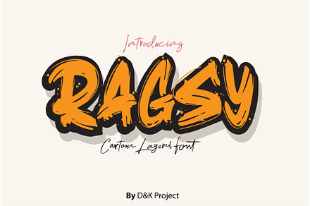 Ragsy | Cartoon layered font, a Blackletter Font by D&K Project