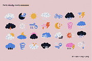 Clouds and weather vector set, an Object Illustration by My.Ordinarty (Thumbnail 6 of 9)