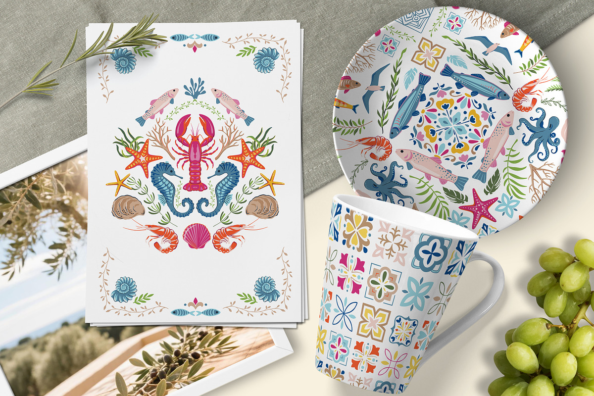 Sun and Sea. Vector Summer Patterns, a Pattern Graphic by Molly art (Photo 12 of 21)