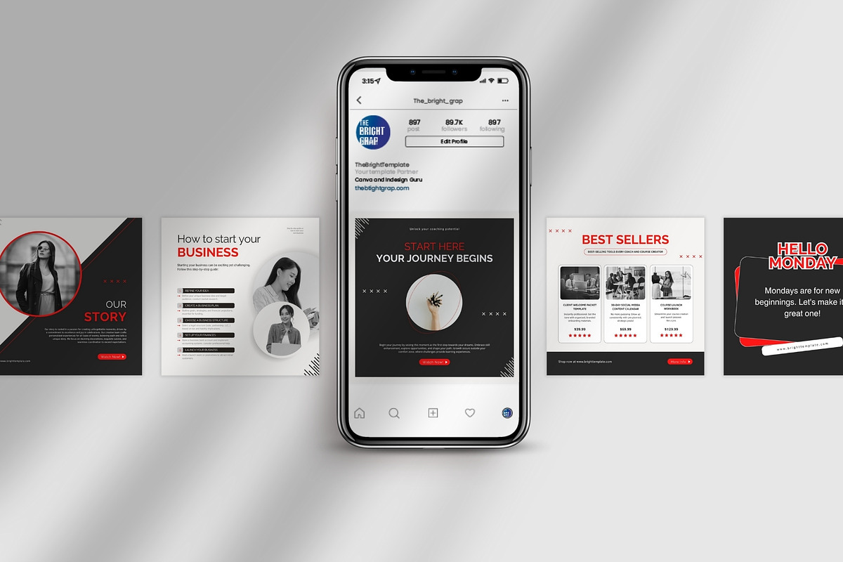 Instagram Templates for Entrepreneur, a Social Media Template by TheBrightGrap (Photo 11 of 18)