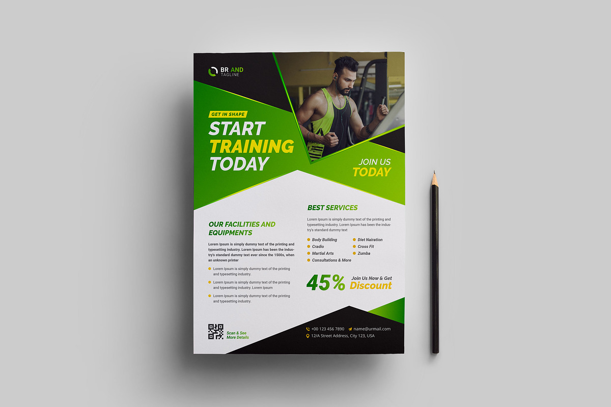 Fitness Gym Flyer Design Bundle, a Flyer Template by VectStock (Photo 4 of 4)